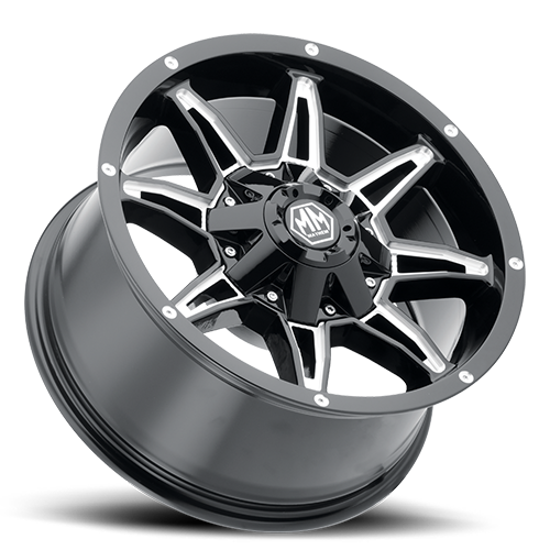 Mayhem Offroad Wheels Rampage 8090 BK 22x9.5 Milled Spokes Black Cast Aluminum
