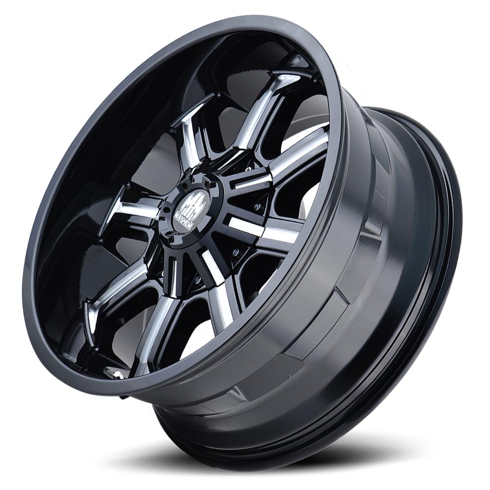 Mayhem Offroad Wheels Beast 8102 BK 17x9 Milled Spokes Black Cast Aluminum