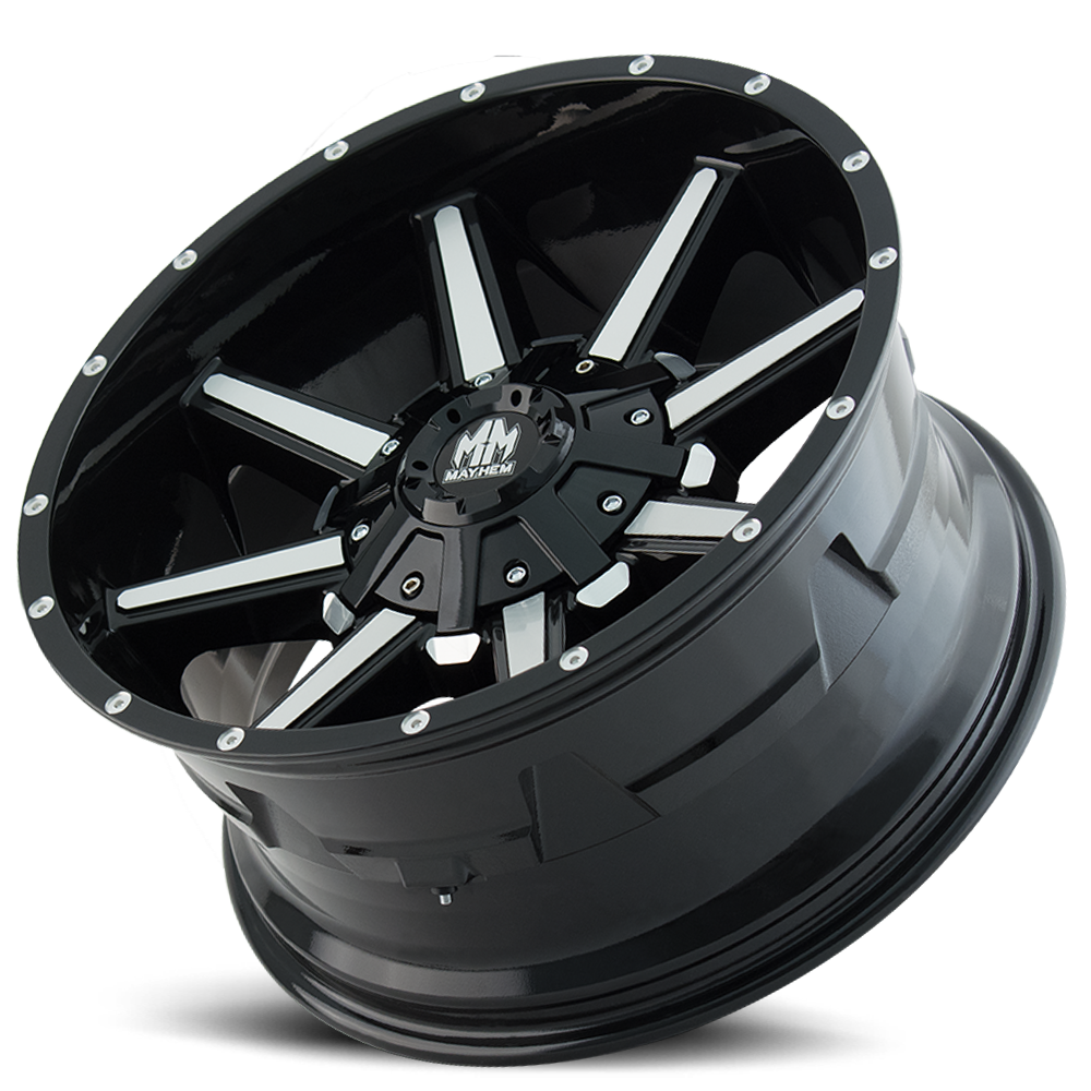 Mayhem Offroad Wheels Arsenal 8104 GB 22x12 Machined Face Gloss Black Cast Aluminum