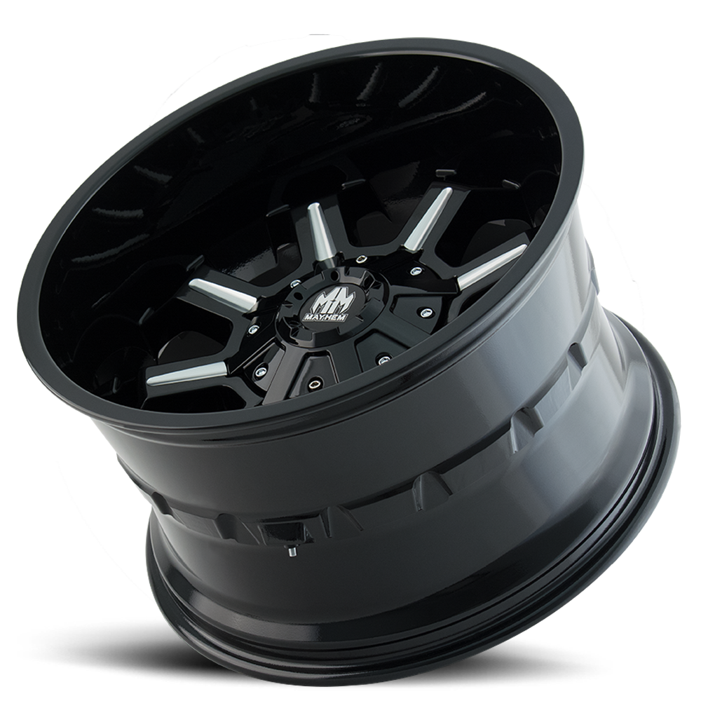 Mayhem Offroad Wheels Combat 8105 GB 17x9 Milled Spokes Gloss Black Cast Aluminum