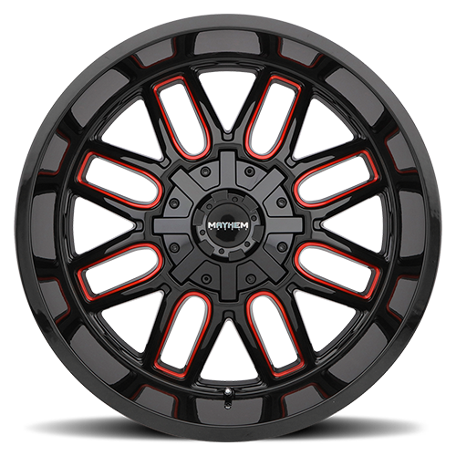 Mayhem Offroad Wheels Cogent 8107 RD 20x12 Prism Red Black Cast Aluminum