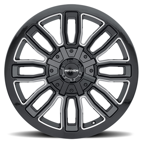 Mayhem Offroad Wheels Decoy 8108 20x9 Milled Spokes Gloss Black Cast Aluminum