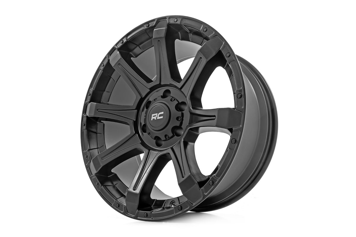 81 Series Wheel One-Piece Semi Gloss Black 20x10 Rough Country