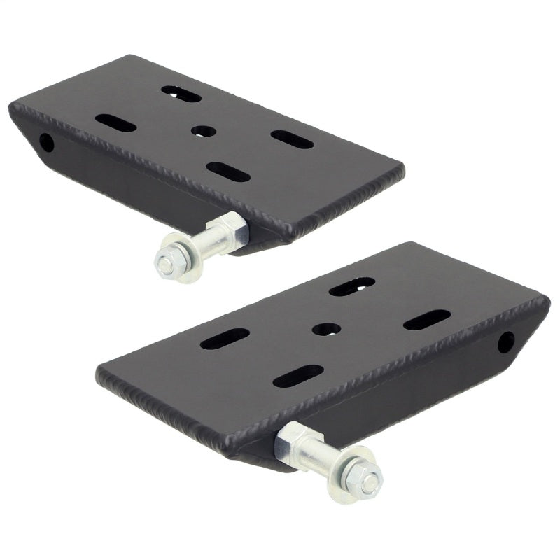 RockJock Jeep CJ Front HD Leaf Spring Plates w/ Sway Bar Mounts Pair For 2in Springs