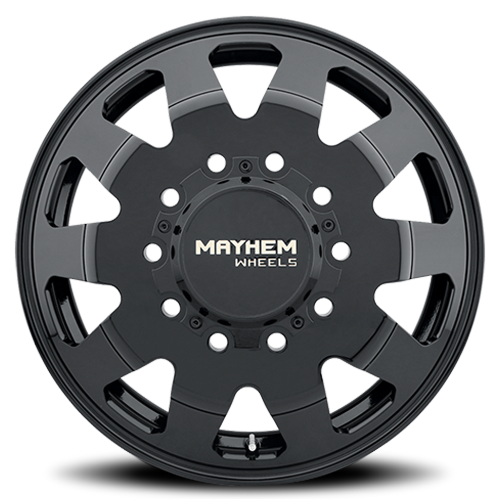 Mayhem Dually Wheels Challenger 8181 FB 22x8.25 Front Dually Black Full Cast Aluminum