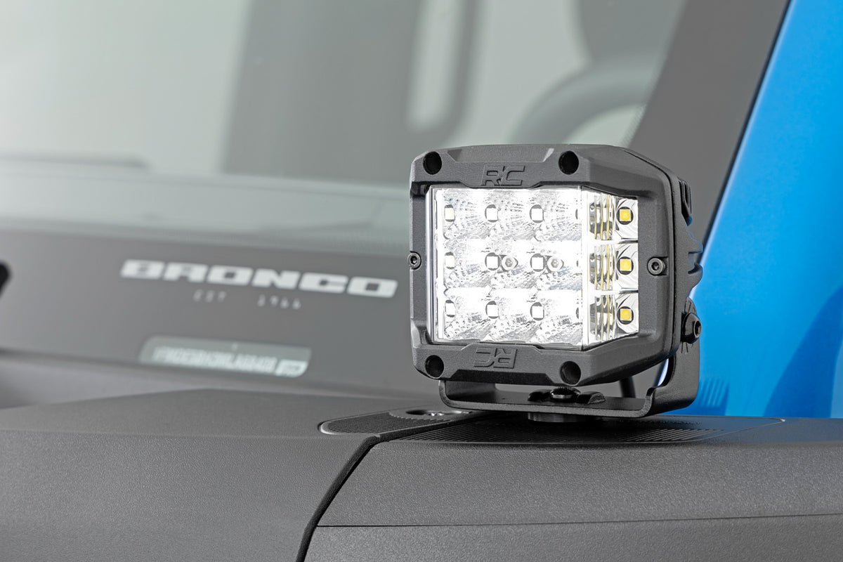 LED Light Kit Ditch Mount 2 Inch Spectrum Pair Spot Pattern Ford Bronco (21-25) Rough Country