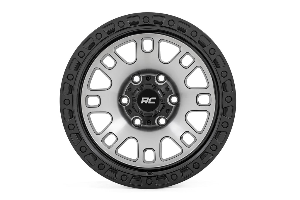 82 Series Wheel One-Piece Machined Semi Gloss Black 15x8 5x4.5 -19mm Rough Country