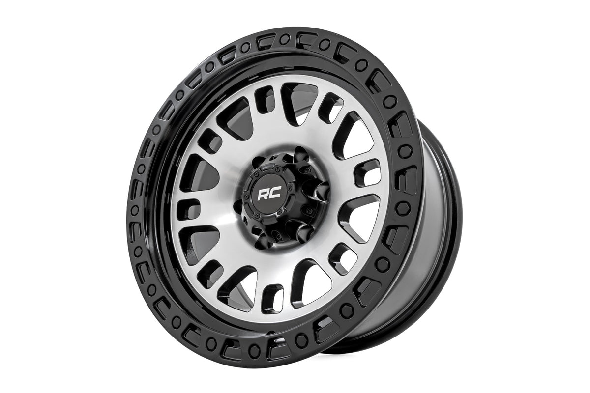 82 Series Wheel One-Piece Machined Semi Gloss Black 15x8 5x4.5 -19mm Rough Country