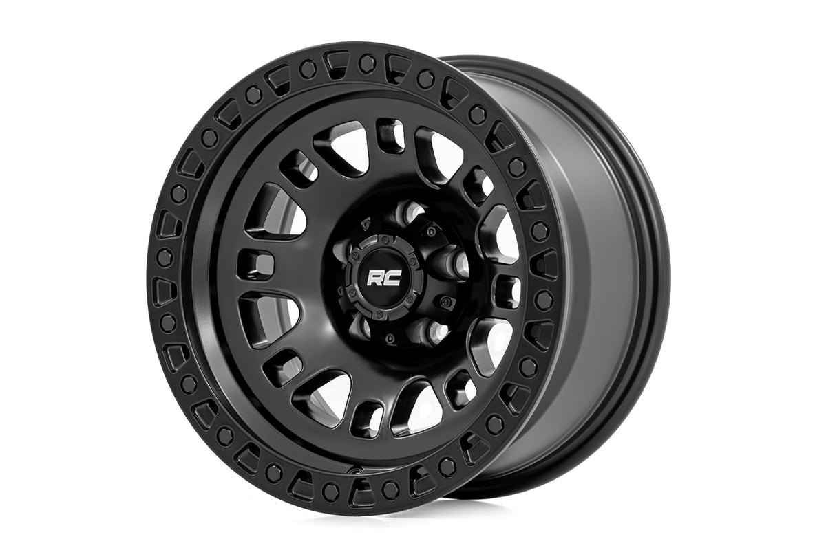82 Series Wheel One-Piece Semi Gloss Black 17x9 Rough Country