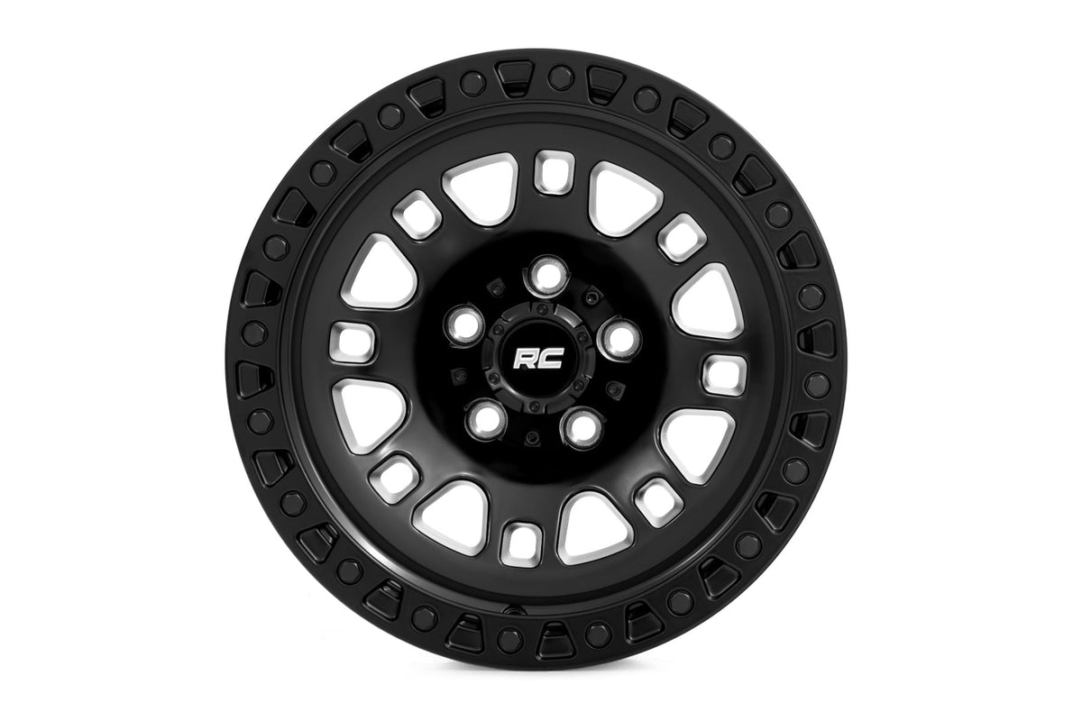 82 Series Wheel One-Piece Semi Gloss Black 17x9 Rough Country