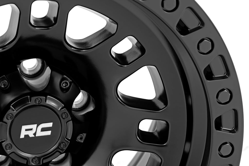 82 Series Wheel One-Piece Semi Gloss Black 17x9 Rough Country