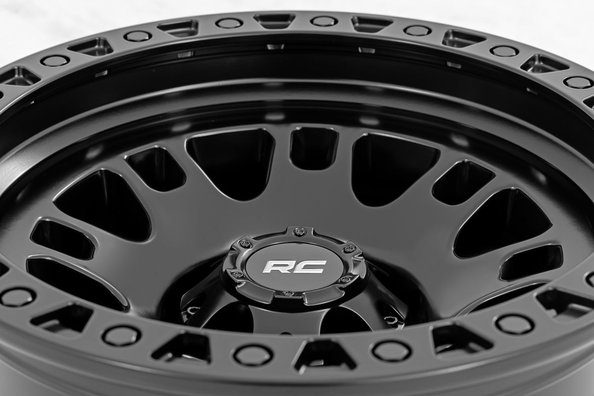 82 Series Wheel One-Piece Semi Gloss Black 17x9 Rough Country