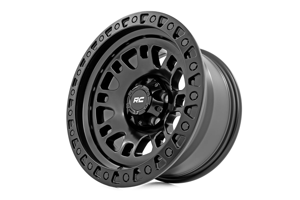 82 Series Wheel One-Piece Semi Gloss Black 17x9 Rough Country