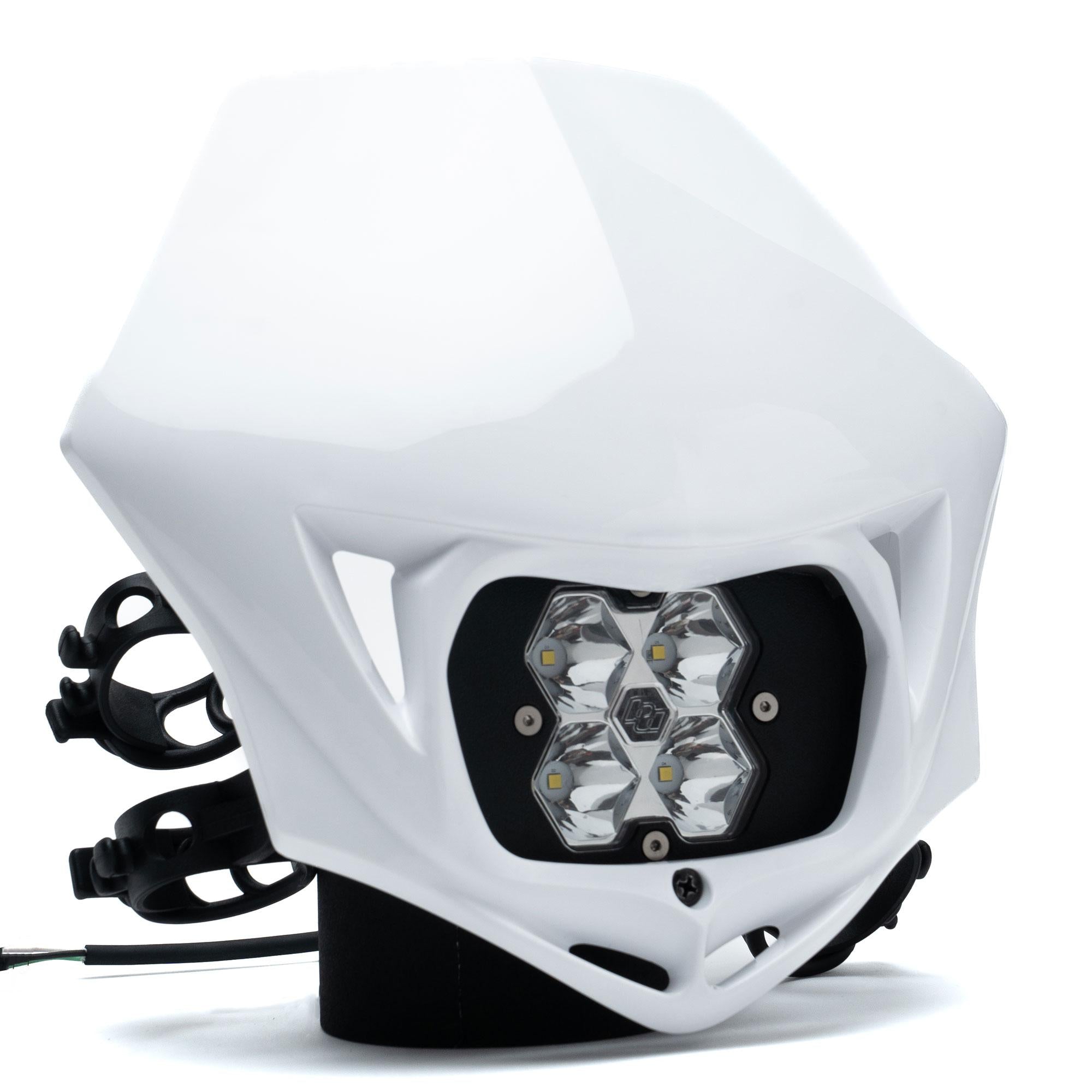 Squadron 2.0 Sport Motorcycle (D/C) LED Headlight Kit w/Shell Universal White Spot Clear Baja Designs