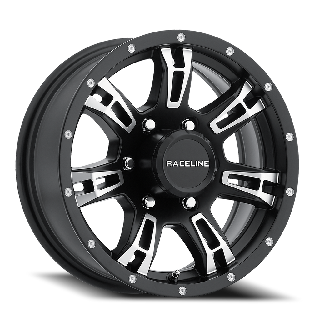 Aluminum Wheels 16x6 Arsenal Trailer 840 Machined Face Matte Black 0 Offset 6 on 139.7 Bolt Pattern 107.95 Bore Raceline