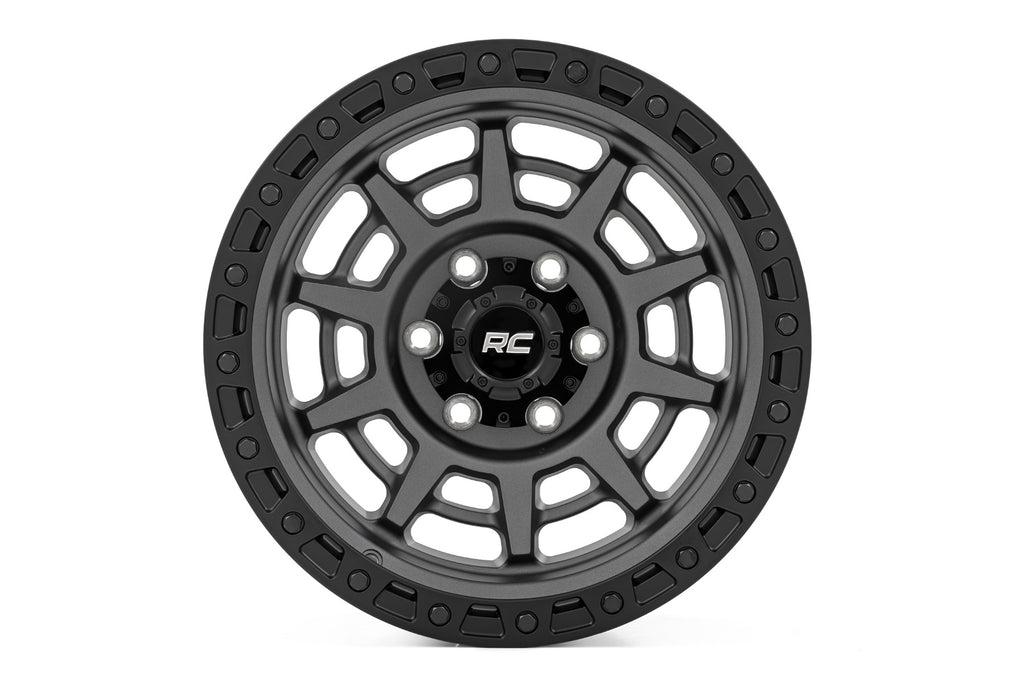 85 Series Wheel Simulated Beadlock Gunmetal Gray/Black 17x9 Rough Country