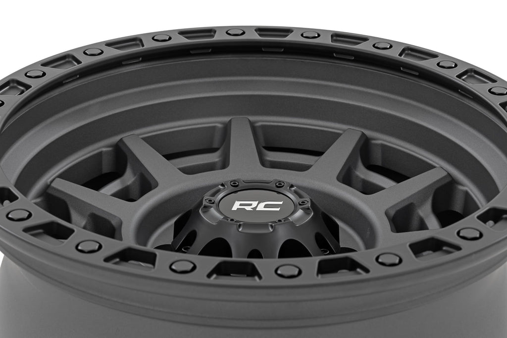 85 Series Wheel Simulated Beadlock Gunmetal Gray/Black 17x9 Rough Country