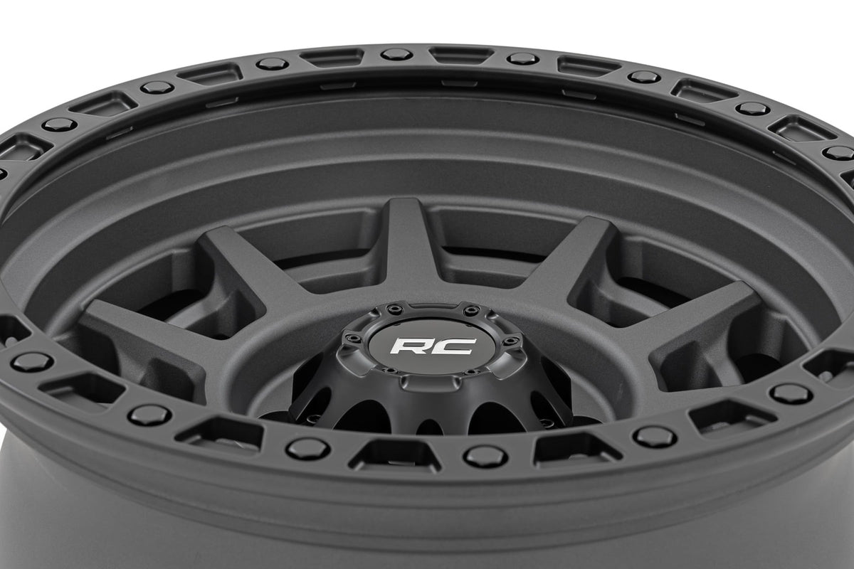 85 Series Wheel Simulated Beadlock Gunmetal Gray/Black 17x9 Rough Country