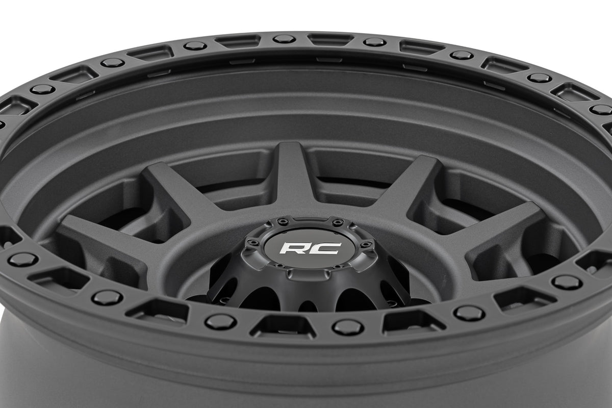 85 Series Wheel Simulated Beadlock Gunmetal Gray/Black 17x9 Rough Country