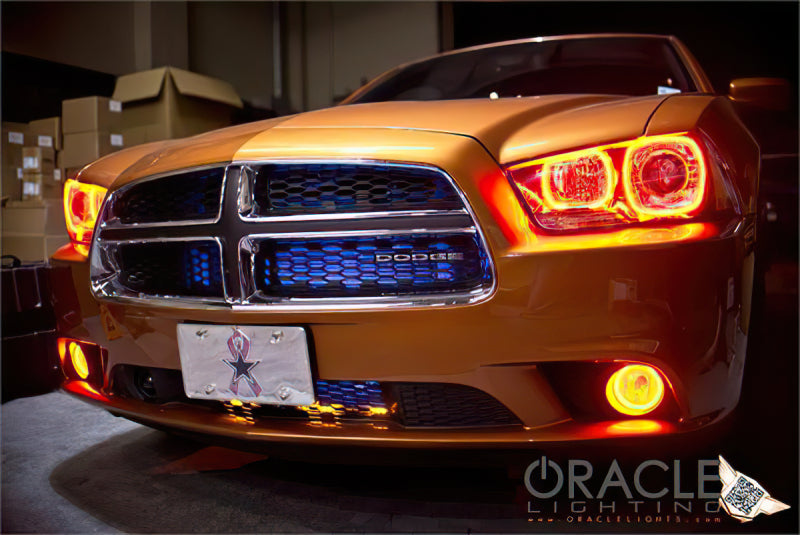 Oracle 11-12 Dodge Charger LED Fog Light Halo Kit - Red