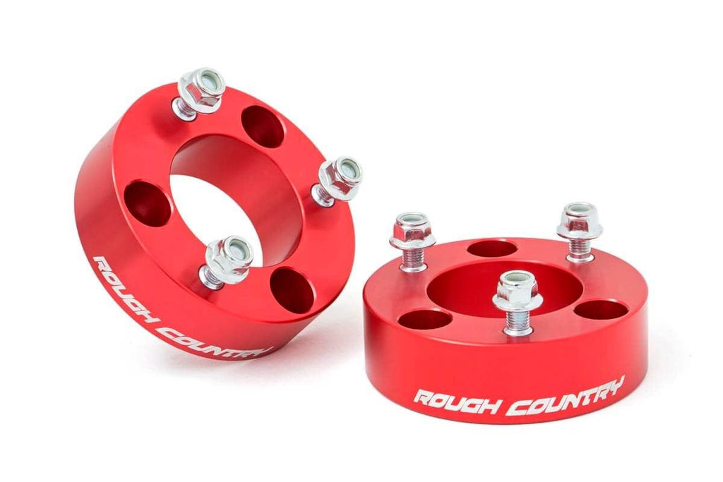 2.5 Inch Leveling Kit Red Spacers Front Nissan Frontier (05-26)/Xterra (05-15) Rough Country