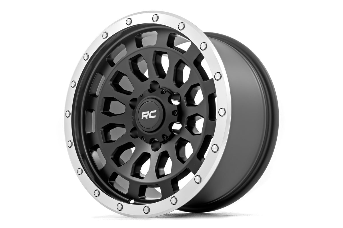 87 Series Wheel Simulated Beadlock Black/Machined 17x8.5 6x5.5 +0mm Rough Country
