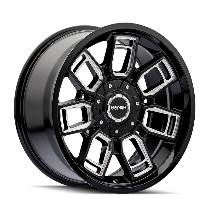Mayhem 8118 Ordinance 20x9 / 5x127/139.7 BP / 87.1mm Hub Gloss Black Wheel w/ Milled Spokes