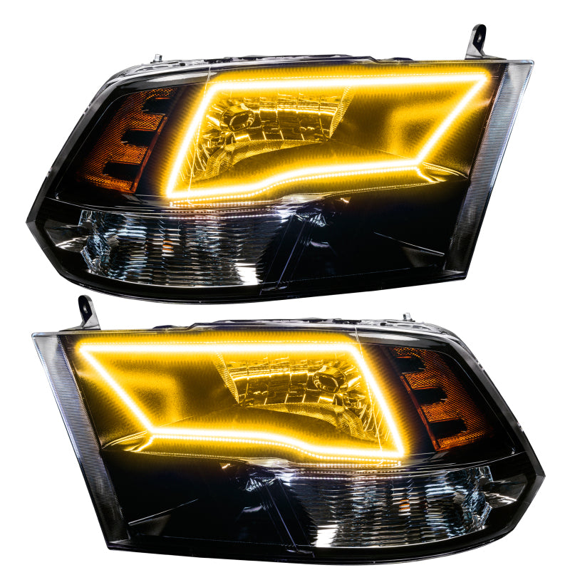 Oracle 09-17 RAM 1500 Quad Pre-Assembled Headlights - Black Housing - w/o Controller