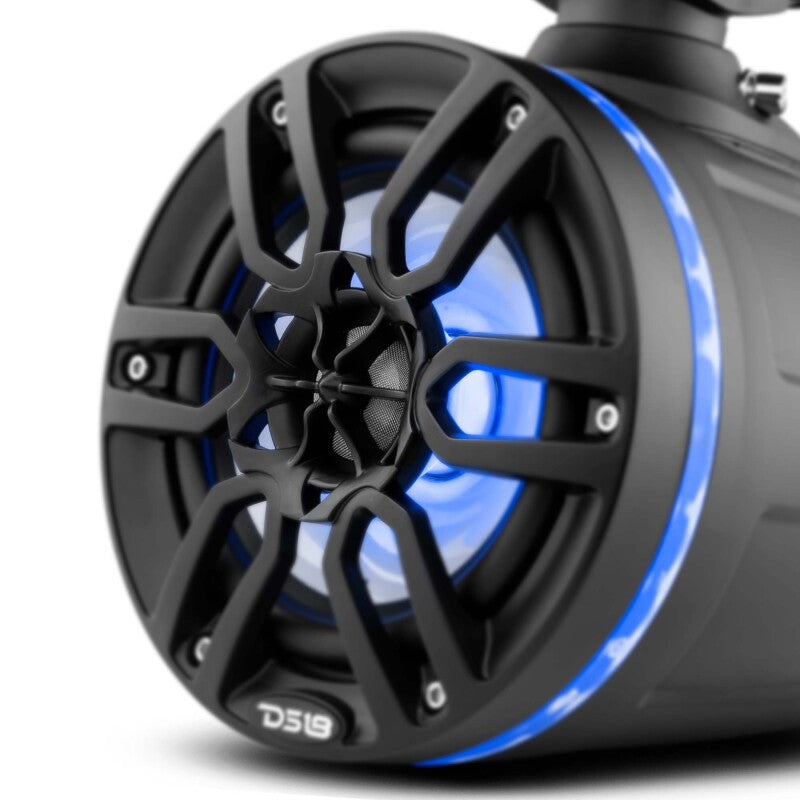 DS18 Tower Speakers 6.5in 100 Watts RMS w/ RGB LED Lights Red