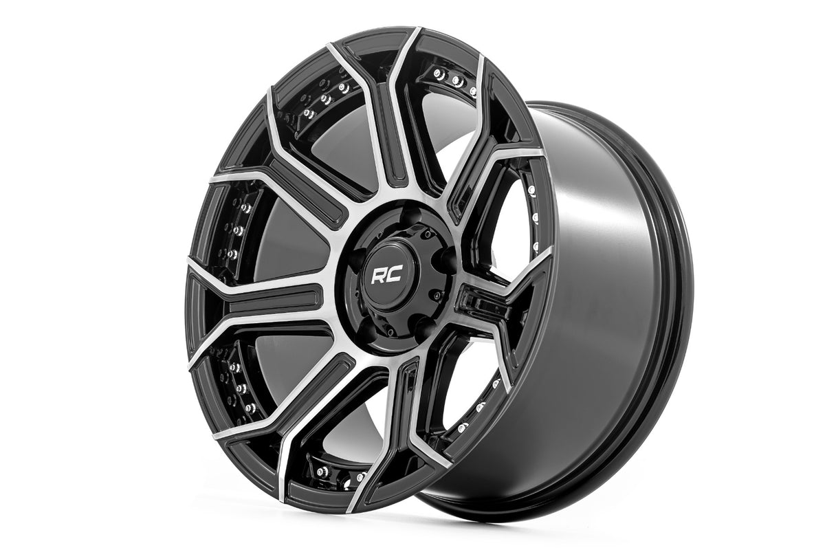 89 Series Wheel One-Piece Black Machined Gun Metal 17x9 Rough Country