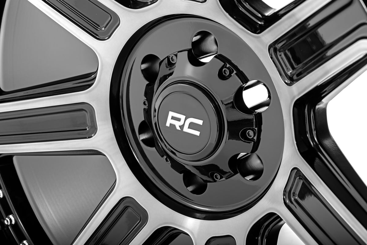 89 Series Wheel One-Piece Black Machined Gun Metal 20x10 5x4.5 -19mm Rough Country