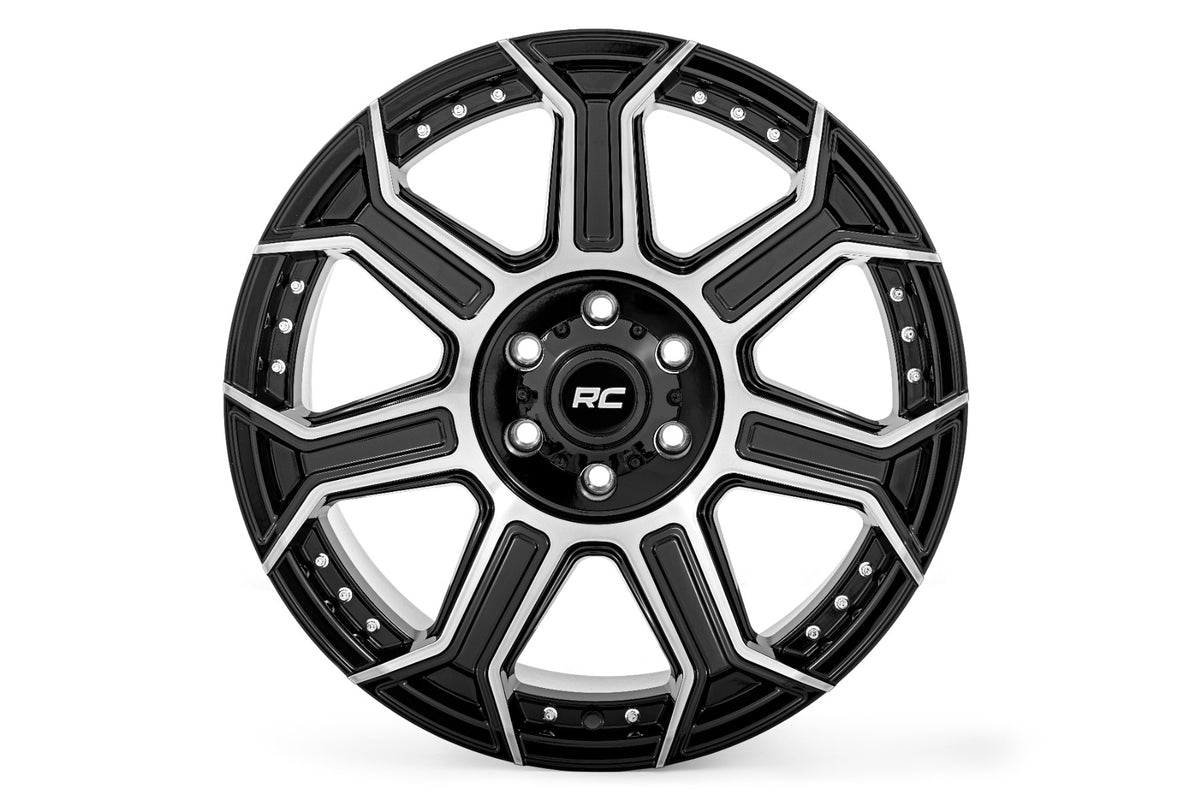 89 Series Wheel One-Piece Black Machined Gun Metal 20x10 5x5 -19mm Rough Country