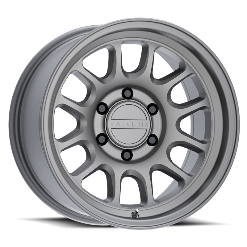 Raceline 958T Rogue 17x8in / 5x110 BP / 30mm Offset / 72.62mm Bore - Titanium Wheel