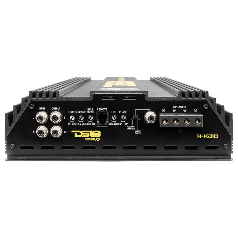 DS18 1-Chnl Amp 18000 Burst/0.67ohm 10000/1ohm 5800/2ohm 3500/4ohm Watts RMS w/ Voltmeter Black