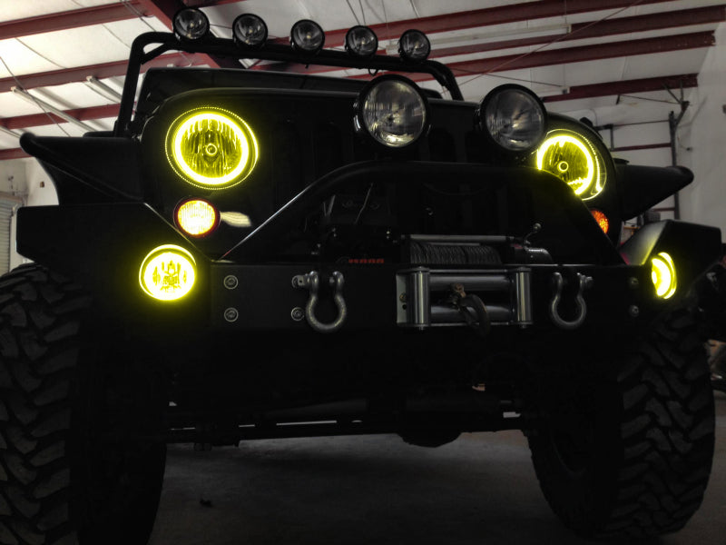 Oracle Jeep Wrangler JK 07-17 LED Waterproof Halo Kit - ColorSHIFT w/ Simple Controller