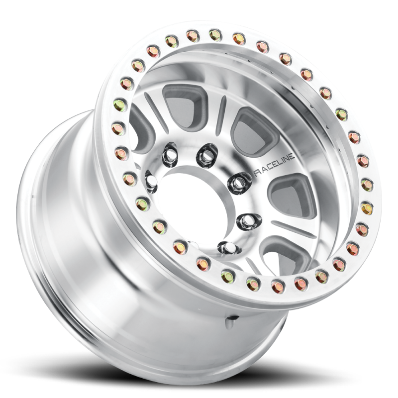 Raceline RT233 Monster 17x9.5in / 5x139.7 BP / -32mm Offset / 107.95mm Bore- Machined Beadlock Wheel