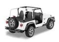 Cargo Deck Covers For Jeep 1997-2002 Wrangler TJ Standard Factory Soft top Removed No Belt Rail Channels Black Denim Bestop