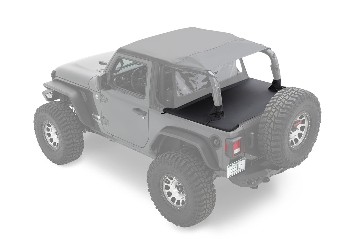 Cargo Deck Covers For Jeep 2018-Current Wrangler JL 2 Door Factory Soft top Removed No Belt Rail Channels Black Diamond Bestop
