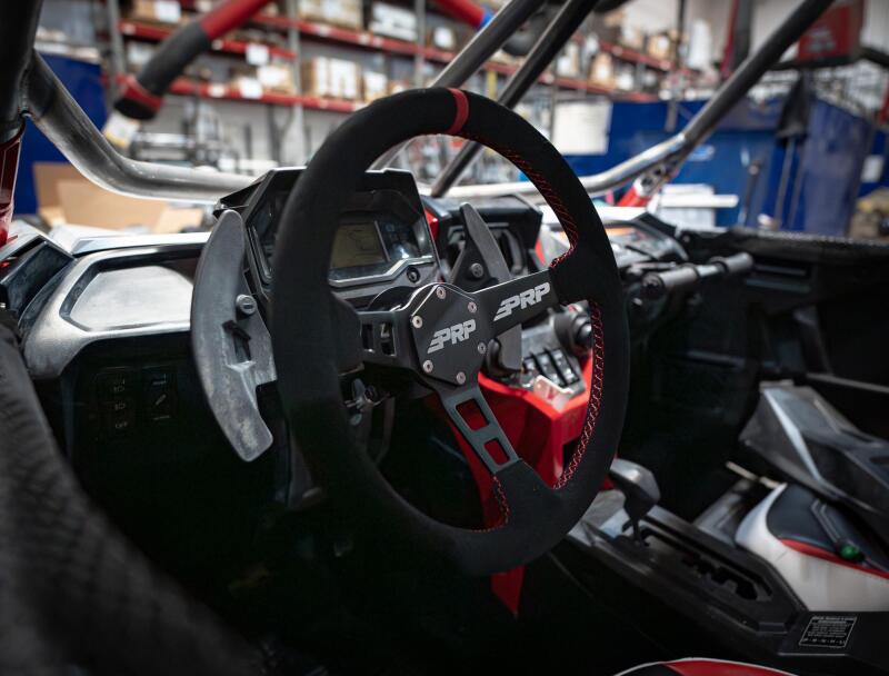 PRP Deep Dish Suede Steering Wheel - Red