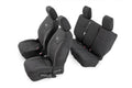 Seat Covers Front and Rear 4-Door Jeep Wrangler Unlimited 4WD (13-18) Rough Country