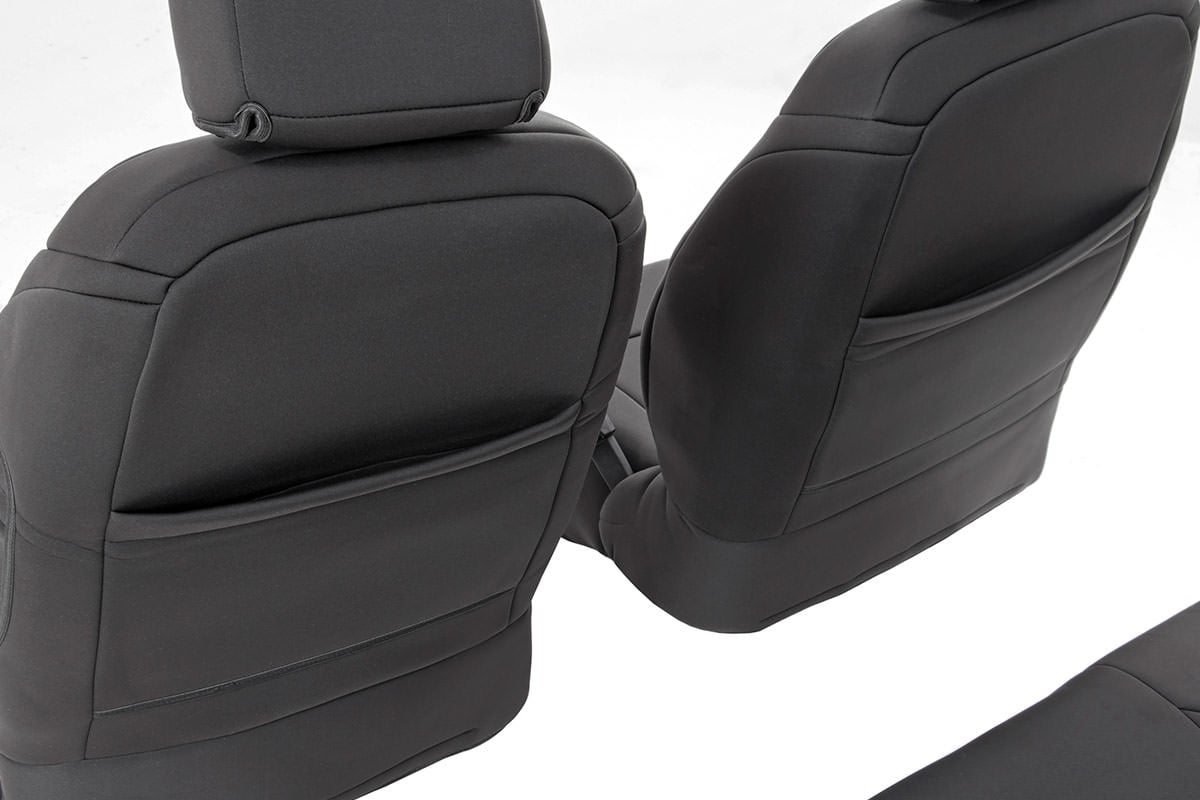 Seat Covers Front and Rear 4-Door Jeep Wrangler Unlimited 4WD (13-18) Rough Country
