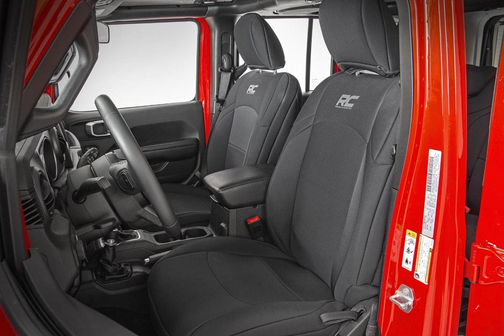 Seat Covers Front and Rear Jeep Wrangler Unlimited 4WD (2018-2026) Rough Country