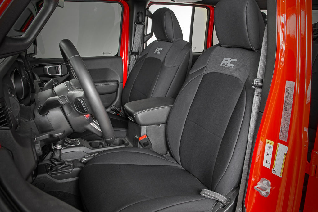 Seat Covers Front and RR w/ Cup Holder Jeep Gladiator JT 4WD (2020-2025) Rough Country