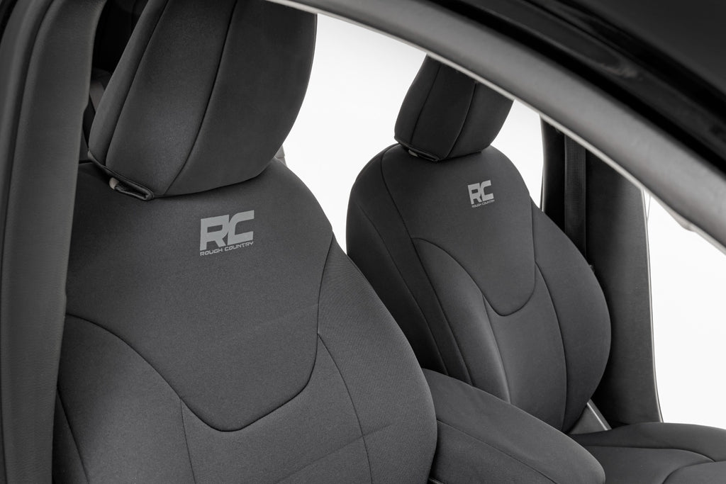 Seat Covers Front Row and Rear Row Bench Jeep Cherokee KL 2WD/4WD (14-22) Rough Country