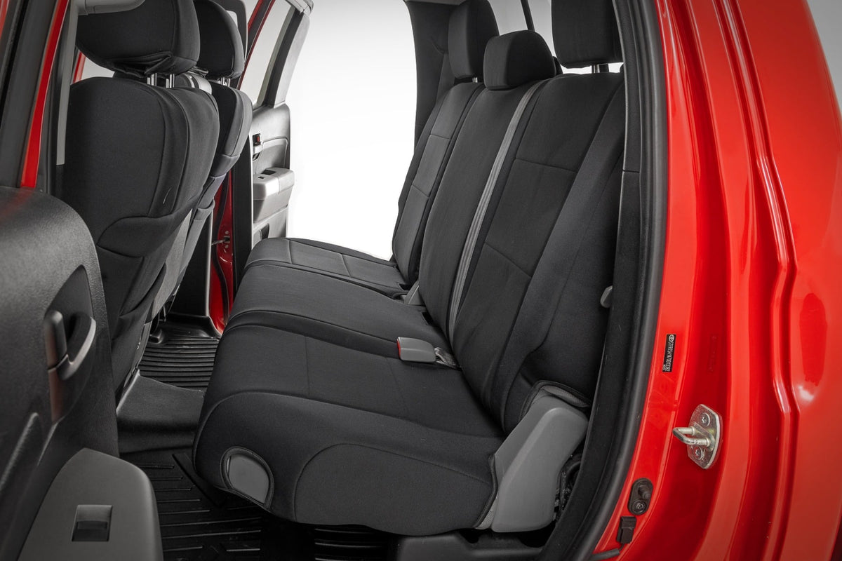 Seat Covers Black FR w/ Console Cover and Rear Toyota Tundra 2WD/4WD (07-13) Rough Country