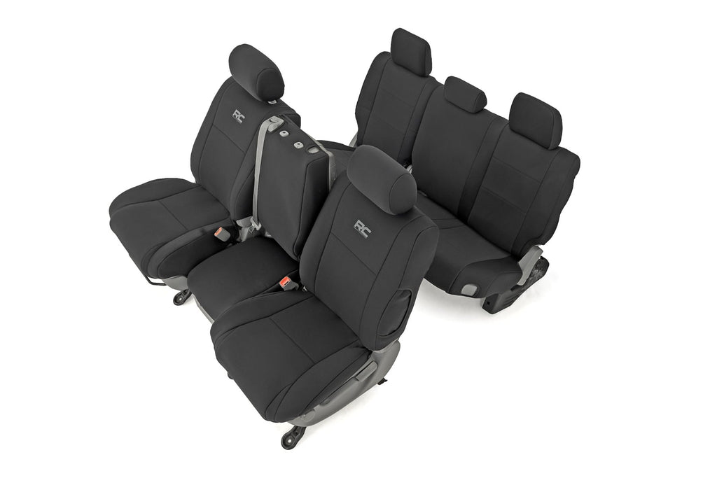 Seat Covers Black FR w/ Console Cover and Rear Toyota Tundra 2WD/4WD (07-13) Rough Country