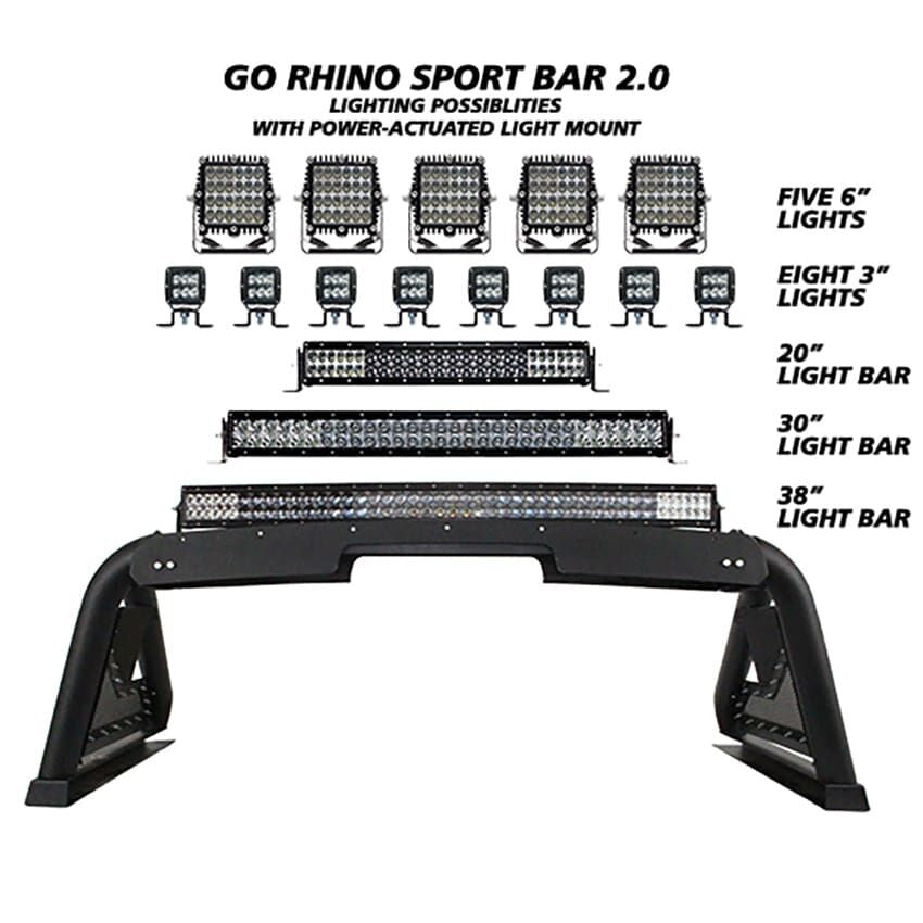 Sport Bar 2.0 with Power Actuated Retractable Light Mount 2022-2026 Toyota Tundra Go Rhino