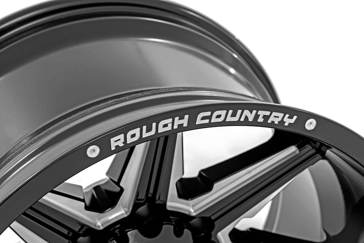 91 Series Milled One-Piece Gloss Black 22x12 8x6.5 -44mm Rough Country