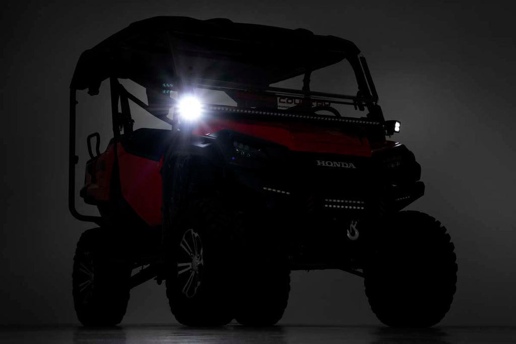 LED Light Kit Cage Mount 2 Inch Chrome Pair Wide Angle Honda Pioneer 1000 Rough Country