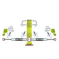 Steering Stabilizer Dual Kit Incl. 9000 Steering Dampners Brackets Hardware For Use w/HD Tie Rod Assembly PN JK717TR Or Other Tie Rod Using 1.75 Inch OD Silver Skyjacker